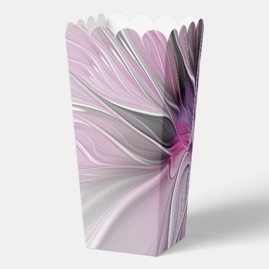 Floral Fractal Modern Abstract Bloemroze grijs Bedankdoosjes (Achterkant)