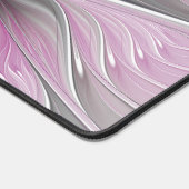 Floral Fractal Modern Abstract Bloemroze grijs Bureaumat (Hoek)