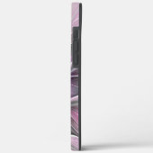 Floral Fractal Modern Abstract Bloemroze grijs Case-Mate iPhone Case (Achterkant / Links)