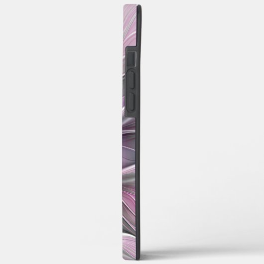 Floral Fractal Modern Abstract Bloemroze grijs Case-Mate iPhone Case (Achterkant / Links)