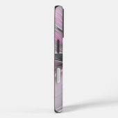 Floral Fractal Modern Abstract Bloemroze grijs Case-Mate iPhone Case (Achterkant / Rechts)