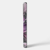 Floral Fractal Modern Abstract Bloemroze grijs Case-Mate iPhone Case (Achterkant / Links)