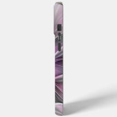 Floral Fractal Modern Abstract Bloemroze grijs Case-Mate iPhone Case (Achterkant / Links)