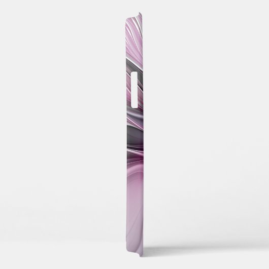 Floral Fractal Modern Abstract Bloemroze grijs Case-Mate iPhone Case (Achterkant / Rechts)