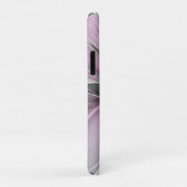 Floral Fractal Modern Abstract Bloemroze grijs Case-Mate iPhone Case (Achterkant/rechts)