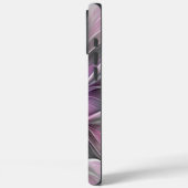 Floral Fractal Modern Abstract Bloemroze grijs Case-Mate iPhone Case (Achterkant / Links)