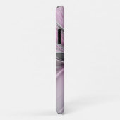 Floral Fractal Modern Abstract Bloemroze grijs Case-Mate iPhone Case (Achterkant/rechts)