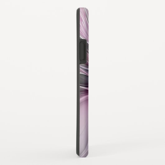 Floral Fractal Modern Abstract Bloemroze grijs Case-Mate iPhone Case (Achterkant/rechts)