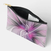 Floral Fractal Modern Abstract Bloemroze grijs Etui (Open)