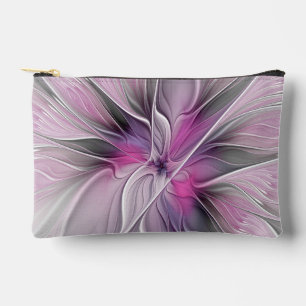 Floral Fractal Modern Abstract Bloemroze grijs Etui