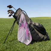 Floral Fractal Modern Abstract Bloemroze grijs Golfhanddoek (Groen)