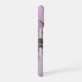 Floral Fractal Modern Abstract Bloemroze grijs iPhone 16 Hoesje (Rechterkant)