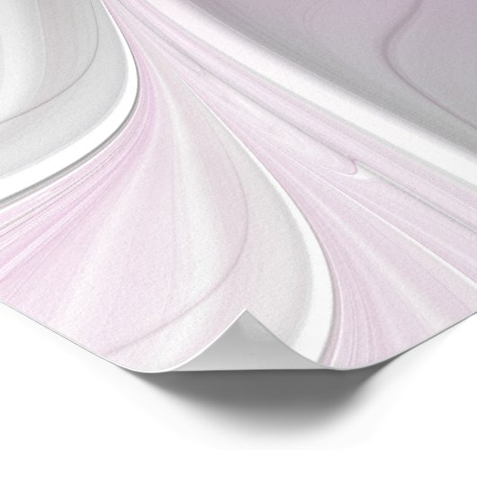 Floral Fractal Modern Abstract Bloemroze grijs Poster (Hoek)