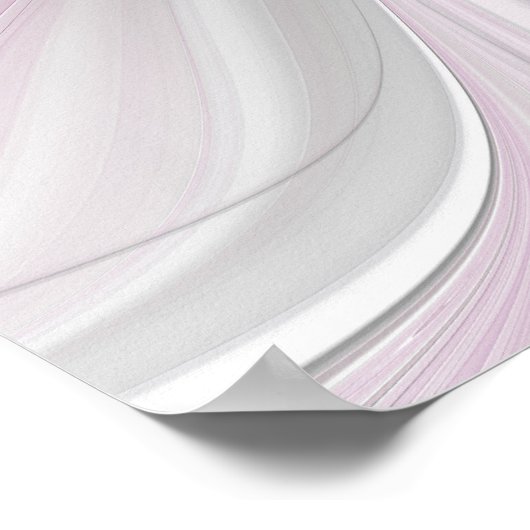 Floral Fractal Modern Abstract Bloemroze grijs Poster (Hoek)