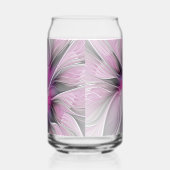 Floral Fractal Modern Abstract Flower Pink Gray Blikvorm Glas (Links)