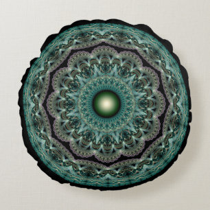 Floral fractal ornament rond kussen