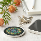 Floral fractal ornament sleutelhanger (Zijkant)