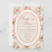 Floral Frame Baby Shower Kaart (Voorkant)