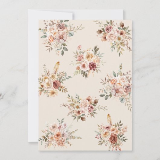 Floral Frame Baby Shower Kaart (Achterkant)