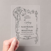Floral Frame Calligraphy Acryli Wedding Invitation Acryl Uitnodigingen (Insitu (Draagbaar))