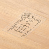 Floral Frame Calligraphy Acryli Wedding Invitation Acryl Uitnodigingen (Laagn)