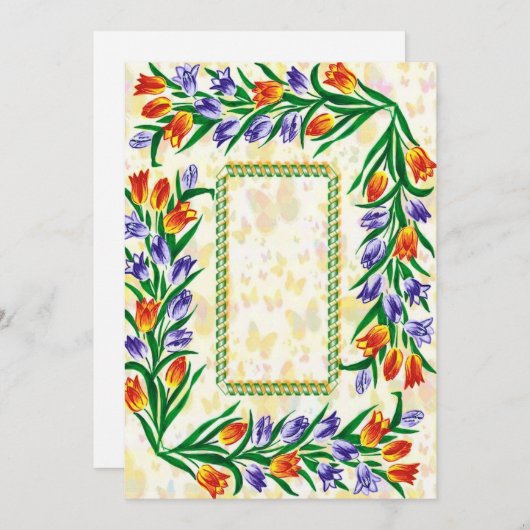 floral frame feestdagenkaart (Voorkant / Achterkant)