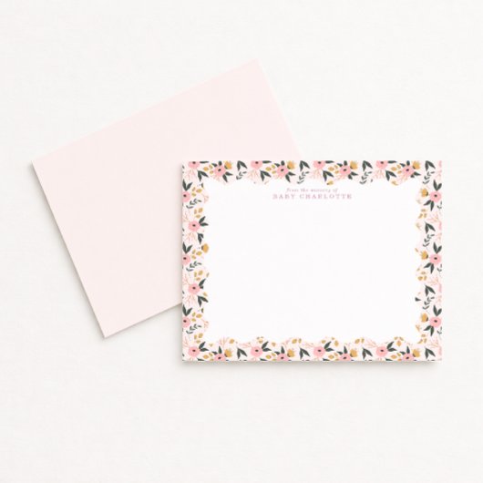 Floral Frame Nursery Note Card Kaart