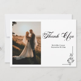 Floral Frame Photo Thank You Card Bedankkaart
