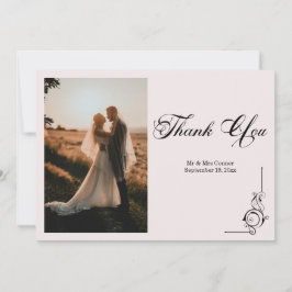 Floral Frame Photo Thank You Card Bedankkaart