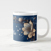 Floral Frame With Custom Name Grote Koffiekop (Rechts)