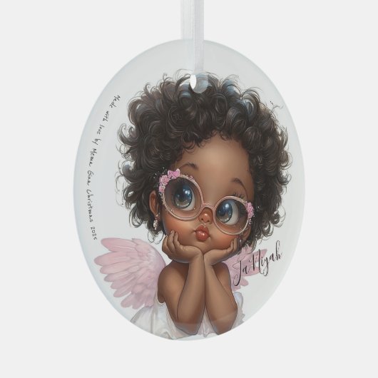 Floral-Framed Curiosity Glas Ornament (Voorkant Rechts)