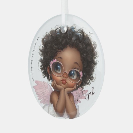 Floral-Framed Curiosity Glas Ornament (Voorkant links)