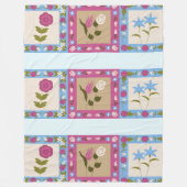 Floral framed squares pattern fleece deken (Voorkant)