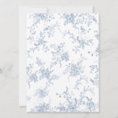 Floral Frans Blauw Baby shower Guess Leeftijd Spel Kaart (Achterkant)