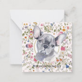 Floral Frans Bulldog hond Moeder Notecard Notitiekaartje (Voorkant)