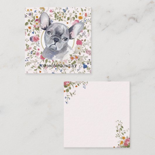 Floral Frans Bulldog hond Moeder Notecard Notitiekaartje (Voorkant / Achterkant)