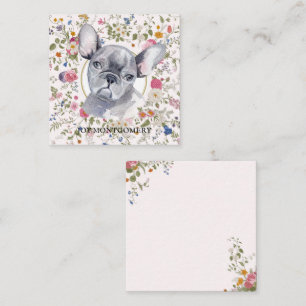 Floral Frans Bulldog hond Moeder Notecard Notitiekaartje
