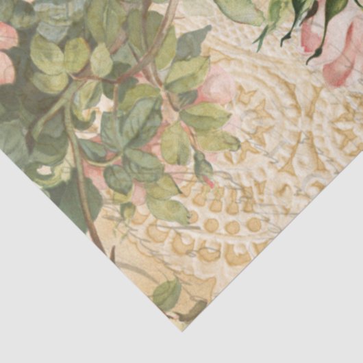 Floral Frans  Roos Ephemera ontkoppeling Tissuepapier (Detail)