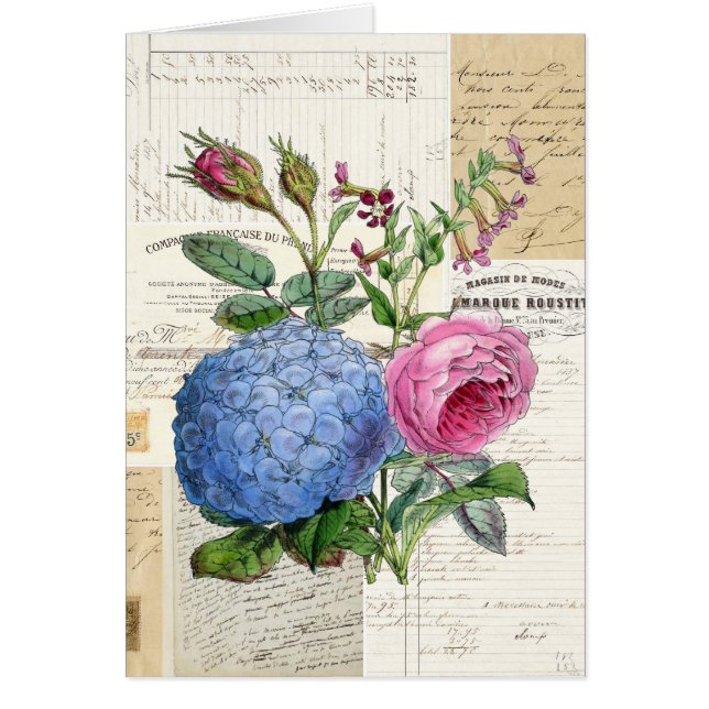  Floral-Franse kaart (Voorkant)