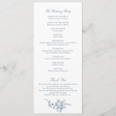 Floral Franse Toile Vintage Wedding Programma Programmakaart (Achterkant)