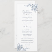 Floral Franse Toile Vintage Wedding Programma Programmakaart (Voorkant / Achterkant)