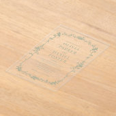 Floral Franse Victoriaans Sage Green Wedding Acryl Uitnodigingen (Laagn)