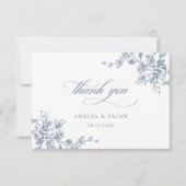 Floral Franse Vintage Elegante bruiloft Bedankkaart (Voorkant)