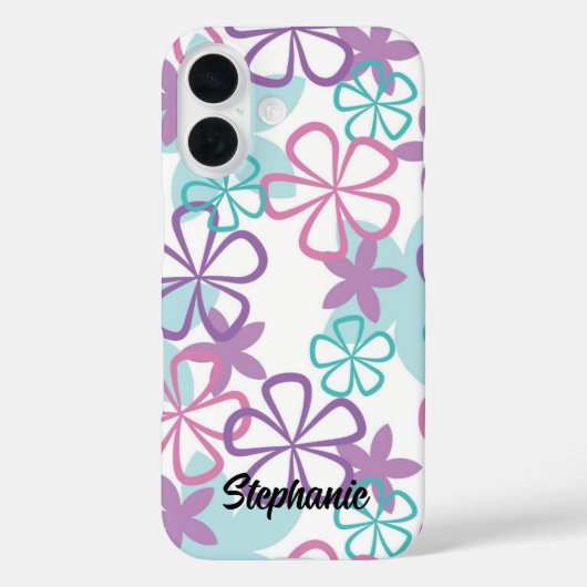 Floral Freestyle - Handgetekende Retro bloemen Case-Mate iPhone Case (Achterkant)