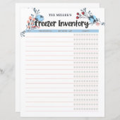 Floral Freezer Inventory Blue (Voorkant / Achterkant)