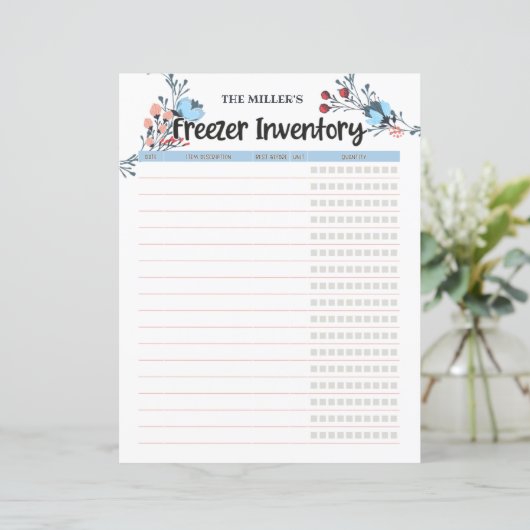 Floral Freezer Inventory Blue (Staand voorkant)