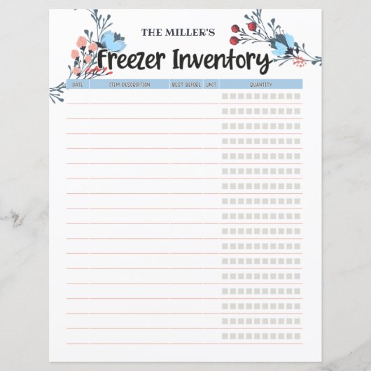 Floral Freezer Inventory Blue (Voorkant)