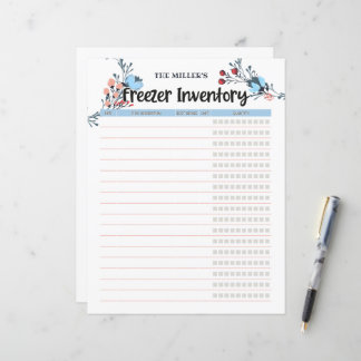 Floral Freezer Inventory Blue