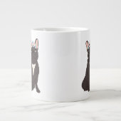 Floral French Bulldog Lovers Black Frenchie Dog Grote Koffiekop (Voorkant)