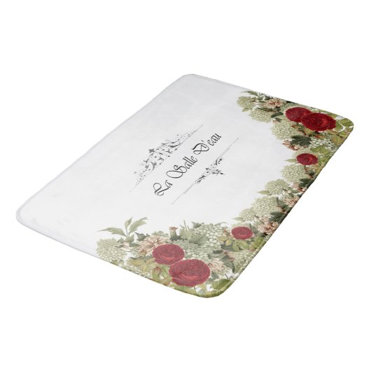 Floral French Powder Room Bath Mat (Gekanteld)